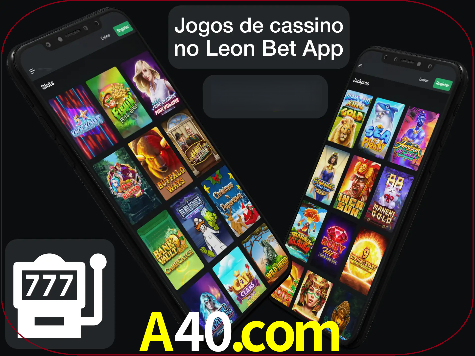 Escolha quais jogos de cassino jogar no app.