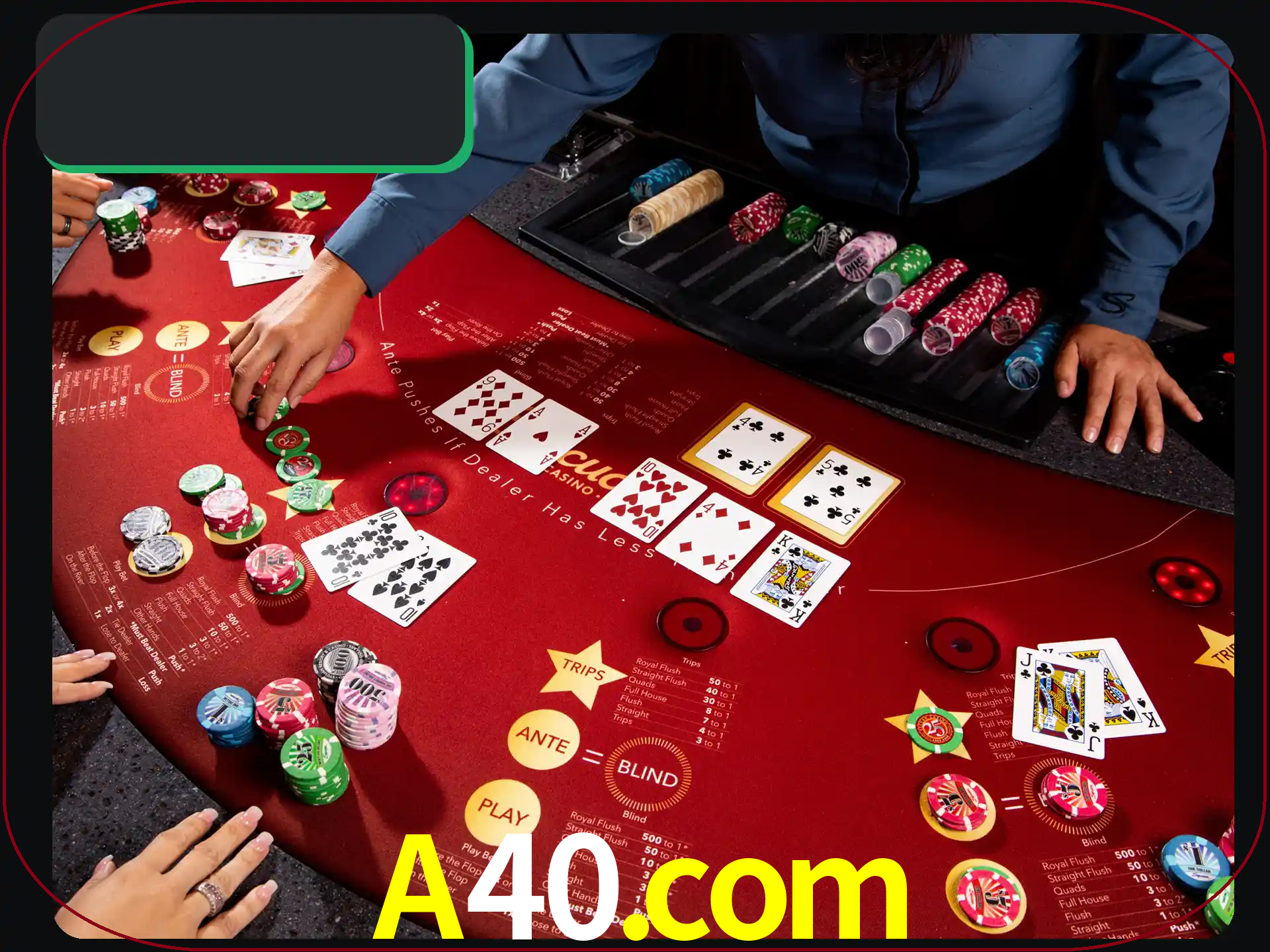 Jogue pôquer com pessoas reais em uma mesa.