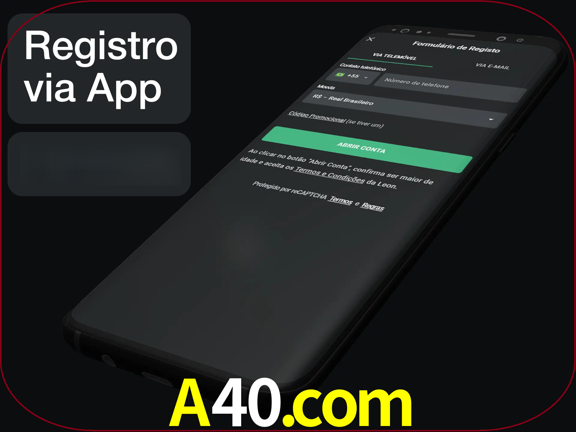 Registre-se quiclly em LeonBet usando o aplicativo.